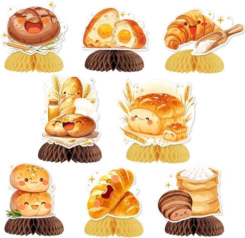 ديكورات حفلات الخبز، 8 قطع من أغطية الطاولات على شكل قرص العسل على شكل قرص العسل، هدايا الحفلات ذات طابع الطعام لخبز الخبز المحمص وأعياد الميلاد وحفلات استقبال المولود الجديد ومستلزمات الحفلات ذات الطابع الشخصي in Kuwait