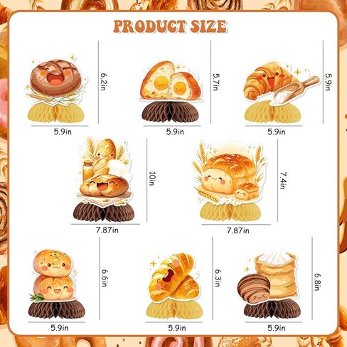 ديكورات حفلات الخبز، 8 قطع من أغطية الطاولات على شكل قرص العسل على شكل قرص العسل، هدايا الحفلات ذات طابع الطعام لخبز الخبز المحمص وأعياد الميلاد وحفلات استقبال المولود الجديد ومستلزمات الحفلات ذات الطابع الشخصي in Kuwait