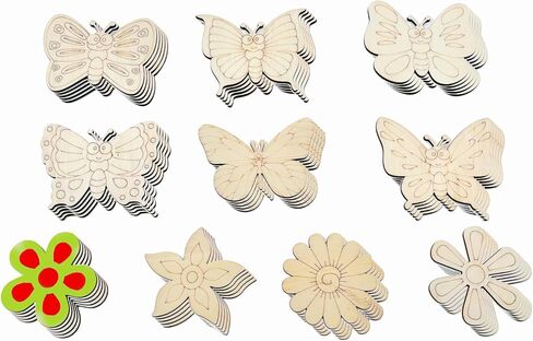 60PCS Natural Wood Ice Cream Hanging Ornaments – Unfinished Wooden Cutouts to Paint for DIY Crafts and Decorations (Ice-Cream) in Saudi Arabia