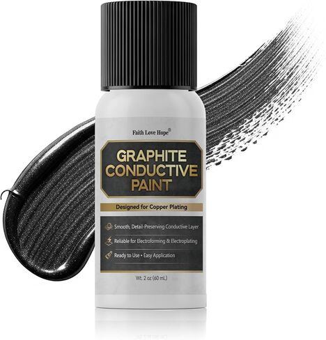 Conductive Paint, Graphite Conductive Paint for Electroforming and Electroplating, GraphitePaint, Simple to Use & Easy to Clean, No Thinning Needed—Suitable for 3D Prints, Resin Models & More—2oz/60ml in Saudi Arabia