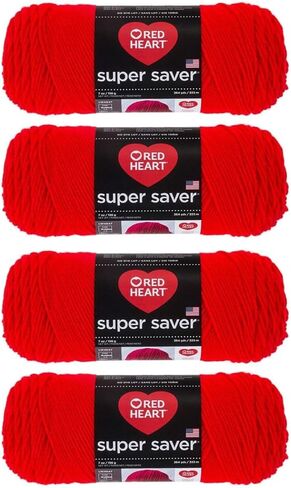شراء بالجملة - خيوط Red Heart Super Saver، 4 عبوات، 4 قطع باللون الأحمر الساخن in Saudi Arabia