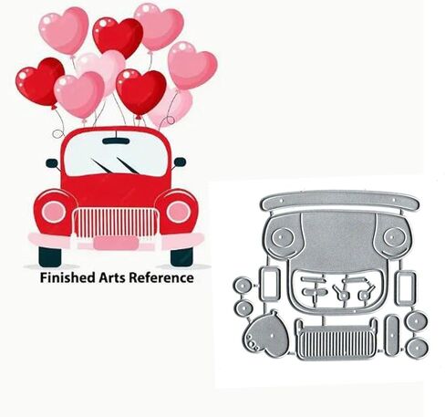 Valentine's Day Love Car Balloon Metal Die Cuts for Card Making,Heart Balloon Card Cutting Dies Cut Stencils DIY Scrapbooking Album Embossing Paper Card Embossing Craft in Saudi Arabia