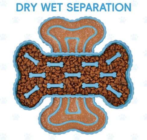 أوعية تغذية بطيئة للكلاب - وعاء طعام سيليكون للأكل البطيء للكلاب الصغيرة والمتوسطة والكبيرة - وعاء ألغاز للجرو مضاد للاختناق وإيقاف الانتفاخ - طبق لعق الحيوانات الأليفة غير قابل للانزلاق، سهل التنظيف in Kuwait