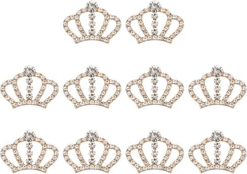 PATIKIL 10Pcs Crown Charms, 1.3" x 0.98" Mini Metal Rhinestone Crystal Crown Embellishments Bulk DIY Handmade Phone Case Clothes Decor Party, Gold Tone in Saudi Arabia