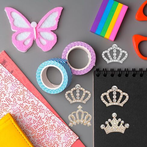PATIKIL 10Pcs Crown Charms, 1.3" x 0.98" Mini Metal Rhinestone Crystal Crown Embellishments Bulk DIY Handmade Phone Case Clothes Decor Party, Gold Tone in Saudi Arabia
