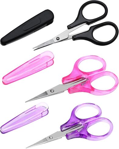 3Pcs Small Scissors Stainless Steel All Purpose Craft Mini Detail Scissors with Protective Cover Precision Straight Fine Tips Design for Paper Cutting,Scrapbooking in Saudi Arabia