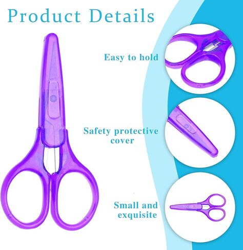 3Pcs Small Scissors Stainless Steel All Purpose Craft Mini Detail Scissors with Protective Cover Precision Straight Fine Tips Design for Paper Cutting,Scrapbooking in Saudi Arabia