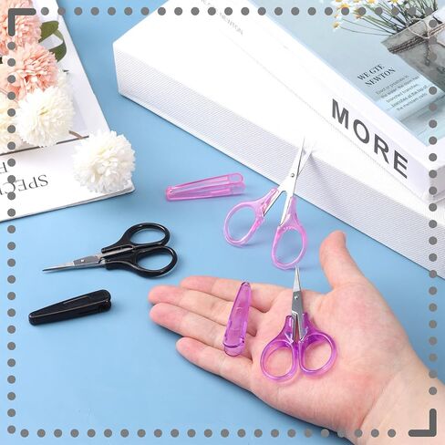 3Pcs Small Scissors Stainless Steel All Purpose Craft Mini Detail Scissors with Protective Cover Precision Straight Fine Tips Design for Paper Cutting,Scrapbooking in Saudi Arabia
