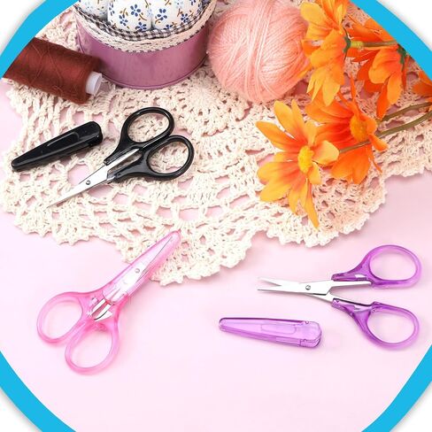 3Pcs Small Scissors Stainless Steel All Purpose Craft Mini Detail Scissors with Protective Cover Precision Straight Fine Tips Design for Paper Cutting,Scrapbooking in Saudi Arabia