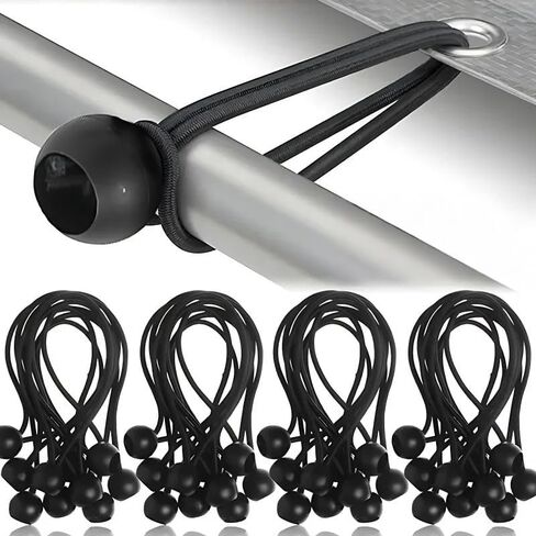 2pcs Outdoor Tent Canopy Fixed Rope Buckle Black Portable Camping Tent Cloth Elastic Rope Fastener,(10+15cm) in Saudi Arabia