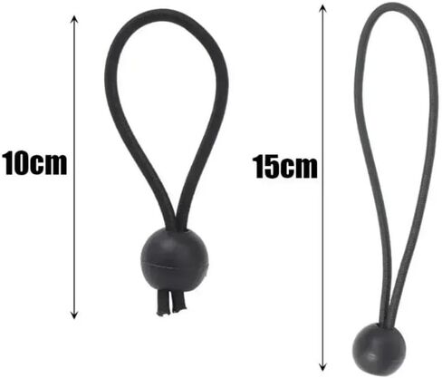 2pcs Outdoor Tent Canopy Fixed Rope Buckle Black Portable Camping Tent Cloth Elastic Rope Fastener,(10+15cm) in Saudi Arabia