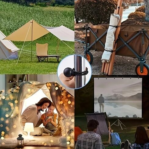 2pcs Outdoor Tent Canopy Fixed Rope Buckle Black Portable Camping Tent Cloth Elastic Rope Fastener,(10+15cm) in Saudi Arabia