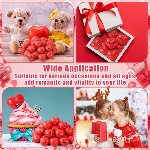Libima 80 Pcs Valentine's Day Heart Stress Ball with Fun Faces Kids Fidget Toy Slow Rise Relief Foam Stress Ball for Valentine Party Favors Classroom School Exchange Prizes Gift Party Present Filler in Saudi Arabia