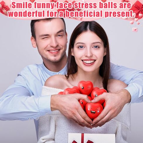 Libima 80 Pcs Valentine's Day Heart Stress Ball with Fun Faces Kids Fidget Toy Slow Rise Relief Foam Stress Ball for Valentine Party Favors Classroom School Exchange Prizes Gift Party Present Filler in Saudi Arabia