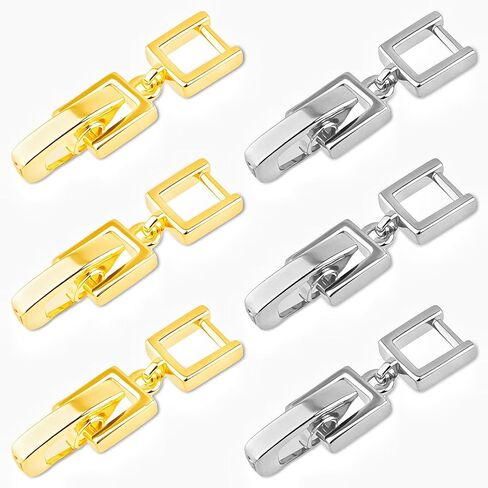 6 PCS Necklace & Bracelet Extenders with Foldover Clasps - 3 Gold + 3 Silver Jewelry Extensions for Necklaces, Bracelets, Anklets & Watch Bands - Ideal for Jewelry Making, DIY Crafts & Repair in Saudi Arabia