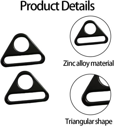 30 Pcs 1 Inch Triangle D Rings - Black Alloy Purse Hardware Buckles for Purse, Belt, Dog Tag Clip, Camera Strap and Sewing Accessories in Saudi Arabia