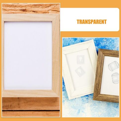 Veemoon 20Pcs Clear Acrylic Picture Hanging Clips Heavy Duty Keyhole Mounting Brackets for Frames Mirrors Flexible Usage Modern Hidden Design for Home Office Decor in Saudi Arabia