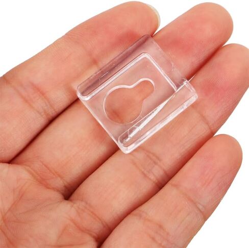 Veemoon 20Pcs Clear Acrylic Picture Hanging Clips Heavy Duty Keyhole Mounting Brackets for Frames Mirrors Flexible Usage Modern Hidden Design for Home Office Decor in Saudi Arabia
