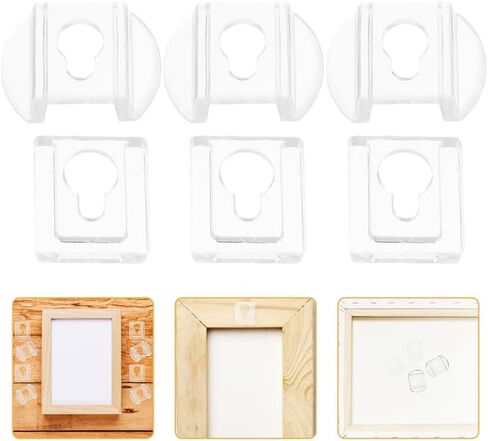 Veemoon 20Pcs Clear Acrylic Picture Hanging Clips Heavy Duty Keyhole Mounting Brackets for Frames Mirrors Flexible Usage Modern Hidden Design for Home Office Decor in Saudi Arabia