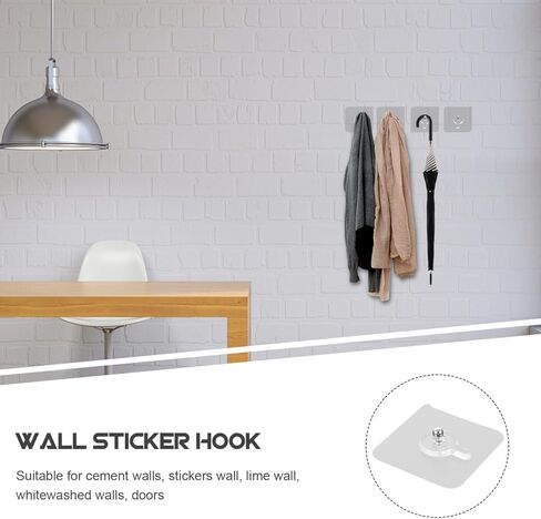 12pcs Self Adhesive Wall Hooks No Drill Hooks Picture Hanging Kit Traceless for Drywall Non-Drill Wall Hangers for Frames Bathroom Kitchen in Kuwait
