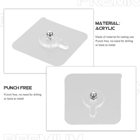 12pcs Self Adhesive Wall Hooks No Drill Hooks Picture Hanging Kit Traceless for Drywall Non-Drill Wall Hangers for Frames Bathroom Kitchen in Kuwait