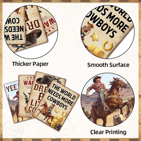 ديكورات الحفلات الغربية، لافتات جدارية لرعاة البقر في الغرب المتوحش، علامات مضحكة لتزيين الحفلات، قطع مركزية للطاولات، لافتات جدار الباب، نوافذ، صور دعائم للفتيات والأولاد in Kuwait