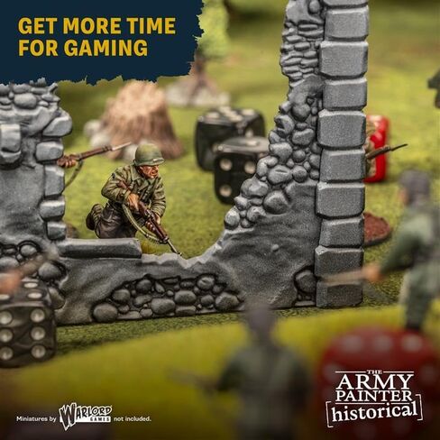 The Army Painter Historical: WWII German Paint Set Combo, 20 x 18 ml Warpaints Fanatic: 14 acrylic, 4 Washes, 1 Effect, 1 Metallic & 1 Brush, Miniature Paint to recreate the Blitzkrieg in Saudi Arabia