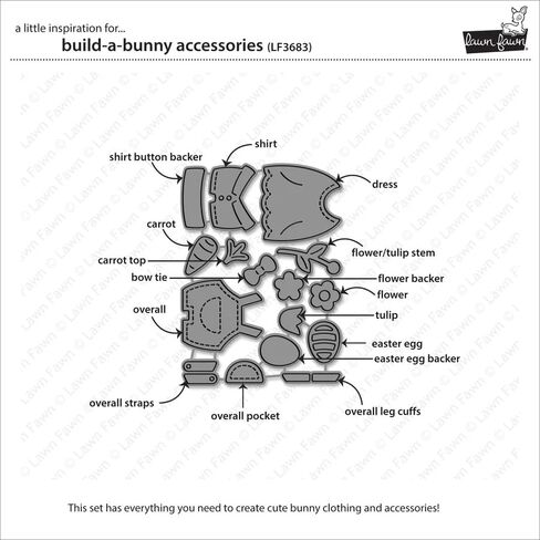 Lawn Fawn Build a Bunny 15 Piece Die Set, Bunny Accessories 16 Piece Die Set + 217 Scrapbook Adhesives Foam Squares in Saudi Arabia