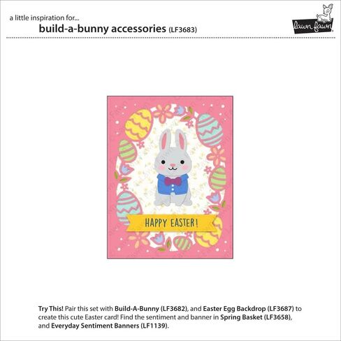 Lawn Fawn Build a Bunny 15 Piece Die Set, Bunny Accessories 16 Piece Die Set + 217 Scrapbook Adhesives Foam Squares in Saudi Arabia