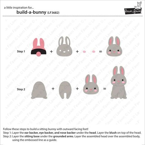 Lawn Fawn Build a Bunny 15 Piece Die Set, Bunny Accessories 16 Piece Die Set + 217 Scrapbook Adhesives Foam Squares in Saudi Arabia