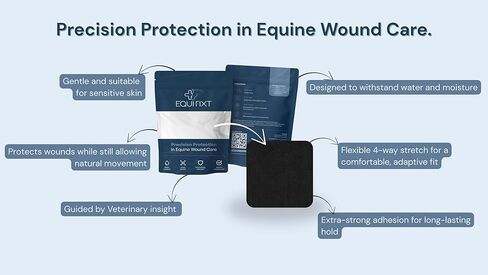 10-Piece Multi Pack, Equine Wound Care Adhesive Patches, 4-Way Stretch Material, Water-Resistant (Mix) in Saudi Arabia
