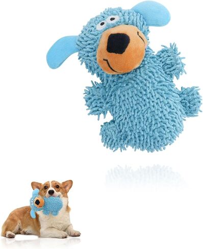 Andiker Dog Squeaky Toy, 7.08 in Cute Puppy Plush Toy with Short Mop Velvet Interactive Dog Toy for Small and Medium Dogs Chewing Teeth Grinding Playing (Yellow) in Saudi Arabia