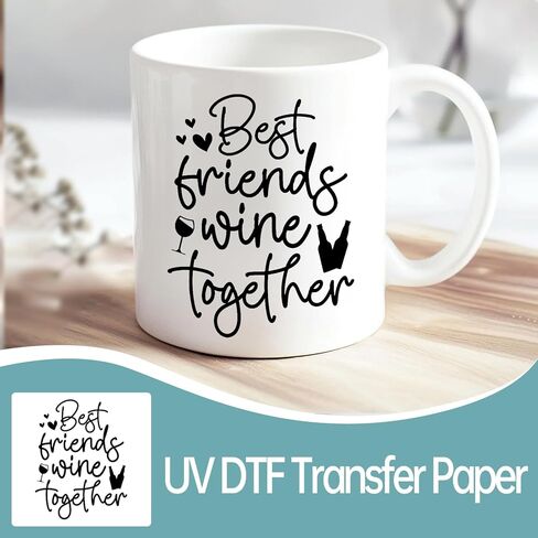 UV DTF Stickers - 12 Sheets Best Friends UV DTF Cup Wrap for Coffee Mugs Glass, DIY Decals for Tumblers, Waterproof Rub on Transfers for Crafts in Saudi Arabia