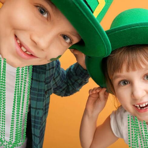 50 قطعة من إكسسوارات يوم القديس باتريك، عقد من الخرز الأخضر لعيد القديس باتريك، مقاس 31.5 بوصة من الخرز المستدير قلادات القديس باتريك الأيرلندية بكميات كبيرة in Kuwait