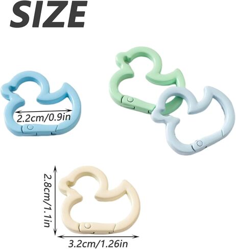 Durable 12pcs Alloy Colorful Duckling-Shaped Key Rings, Spring Clasp Snap Hooks for DIY Jewelry, Crafts & Purse Accessories in Saudi Arabia