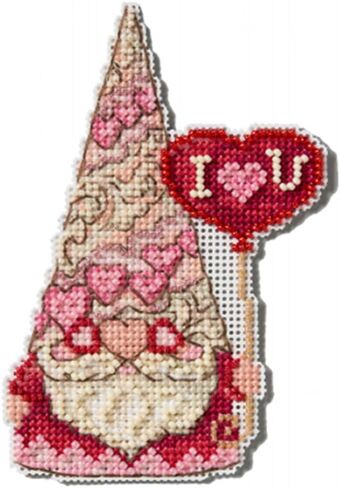 Jim Shore Holiday Gnomes (2025), Set of 6 Mill Hill Holiday Beaded Cross Stitch Ornament Kits, Plus Decorative 'Needlworker' Sticker in Saudi Arabia