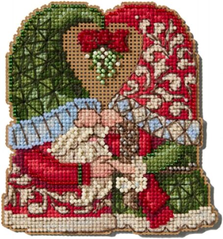 Jim Shore Holiday Gnomes (2025), Set of 6 Mill Hill Holiday Beaded Cross Stitch Ornament Kits, Plus Decorative 'Needlworker' Sticker in Saudi Arabia