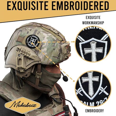 The Lord is My Strength and My Shield 3 Inches Hook and Loop Embroidered Applique Patches, Cross Embroidery Patch, DIY Accessories for Backpacks Army Vests Dog Harness Clothes, Worship Gifts in Kuwait