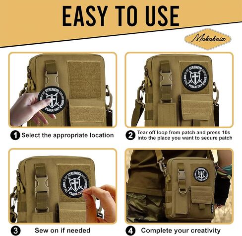 The Lord is My Strength and My Shield 3 Inches Hook and Loop Embroidered Applique Patches, Cross Embroidery Patch, DIY Accessories for Backpacks Army Vests Dog Harness Clothes, Worship Gifts in Kuwait