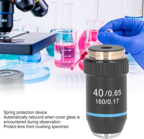 Generic Achromatic Microscope Objective, 40X High Magnification 20.2mm Thread Standard RMS Black 195 in Saudi Arabia