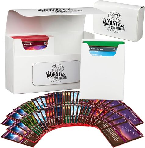Monster Magnetic Double Trading Card Deck Box (PURPLE Glitter) w 2 Removable Deck Sleeves- Holds 150 Gaming TCGs-Compatible w Yugioh, MTG, Magic the Gathering, Pokémon - Durable Riveted Construction in Kuwait