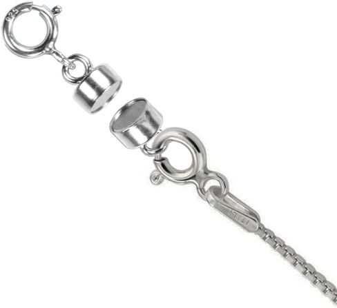 14K White Gold Round Magnetic Clasp Converter with Spring Ring | 15.8mm x 4.5 mm | for Necklace or Bracelet | 1 Piece in Saudi Arabia