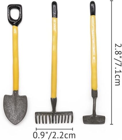 6Pcs 1/12 Miniature Shovel Rake and Hoe Farm Tools Dollhouse Decoration Accessories Yard Supplies Scene Model Set Decor Accessories, Dollhouse Accessories, Decor in Saudi Arabia