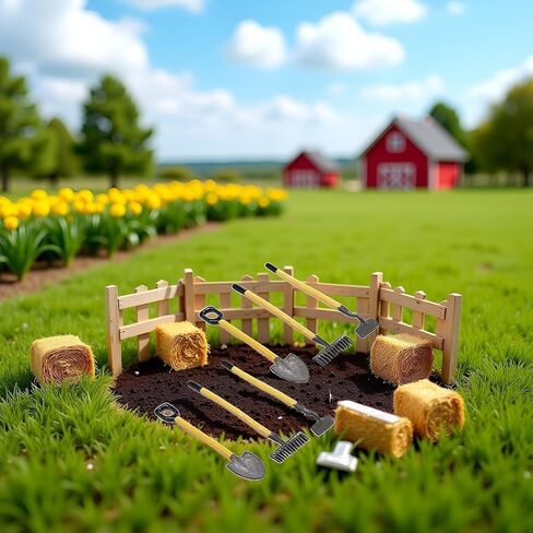 6Pcs 1/12 Miniature Shovel Rake and Hoe Farm Tools Dollhouse Decoration Accessories Yard Supplies Scene Model Set Decor Accessories, Dollhouse Accessories, Decor in Saudi Arabia