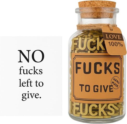 Fucks to Give Jar Gift(7oz) | Pink Fuck Wooden Letters | Funny Swear Jar Gag Gifts for Men, Women, Birthday Day, Holiday, Thanksgiving, Christmas, White Elephant | Stress Relief Office & Home Decor in Saudi Arabia