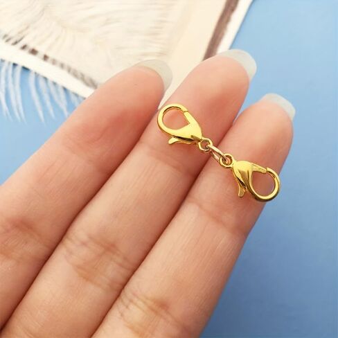 10PCS Double Lobster Claw Clasps Necklace Extender – Jewelry Making Bracelet Connector, Necklace Clasps and Closures for DIY Crafts, Silvery in Saudi Arabia