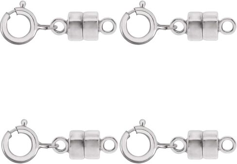 4 - New Solid 14K White Gold Round Magnetic Clasps w/ 14K White Gold 5mm Spring Ring Clasp for Necklaces, Bracelets, and Anklets. - Jewelry By Sweet Pea in Saudi Arabia