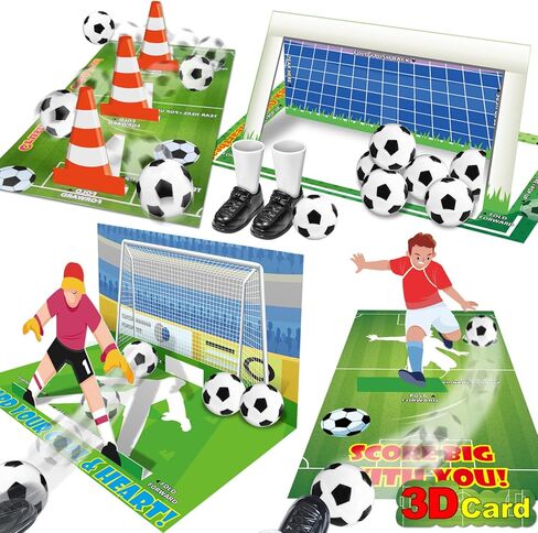 [3D Goal Cards]24 Pack Valentines Day Gifts for Kids Finger Soccer Game with Valentines Day Cards for Kids School,Football Balls Tabletop Game for Party Favors Toddles Boys Girls Class Exchange Prizes in Saudi Arabia