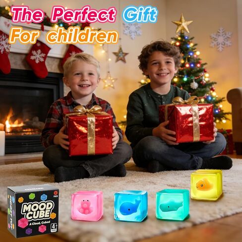 ألعاب فيدجيت، 4 قطع من مكعبات الضغط الإسفنجية لتخفيف التوتر والقلق، آيسيراتوبس، ستيجوسورس وديناصور طويل العنق يتوهج في الظلام لعبة حسية للبالغين والأطفال، هدايا عيد ميلاد. in Kuwait