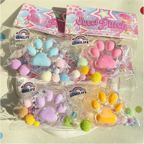 Taba Squishy Crystal Cat Claw Random Color , Kawaii Squishies PVC Toys, Stress Relieving Fur Ball OPP Packaging Gifts|Squishy Fidget Toys for Anxiety & Relaxation|Perfect Desk Accessory (1pcs) in Saudi Arabia